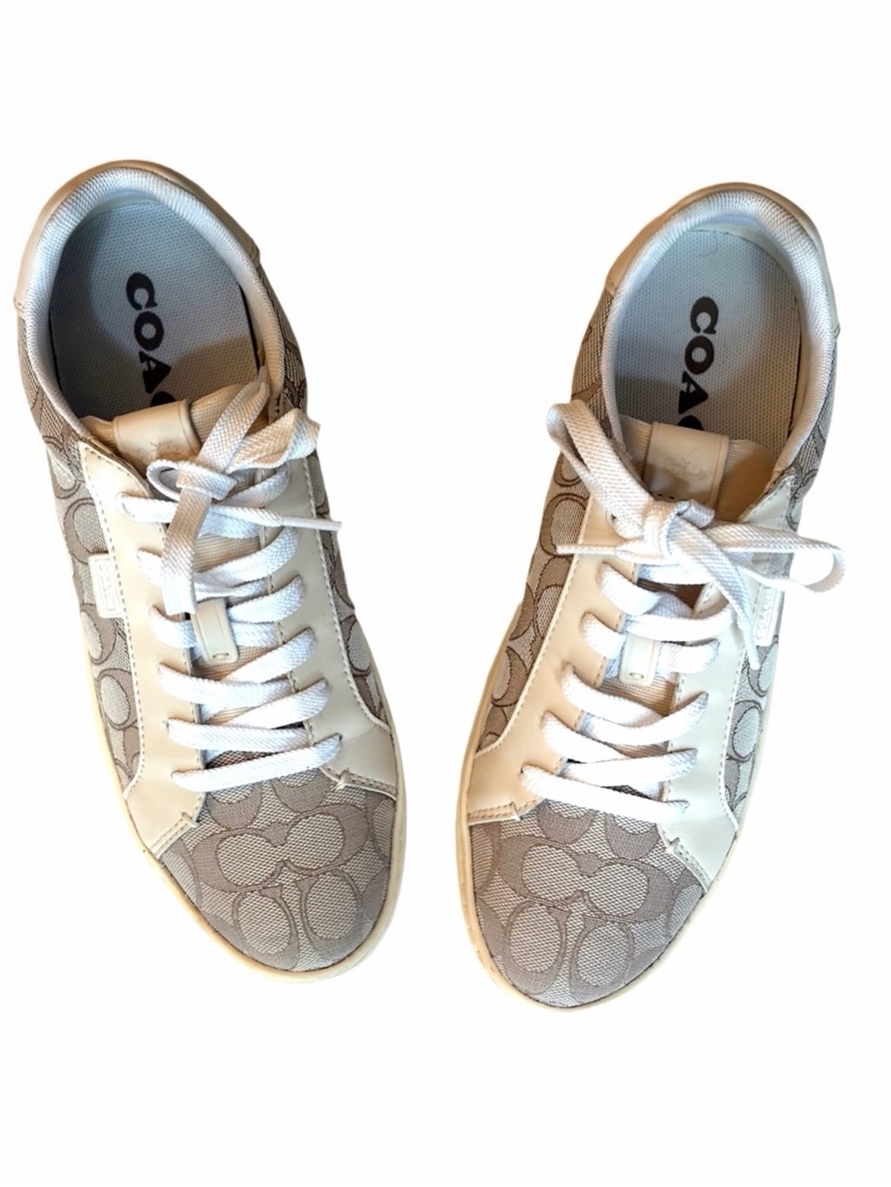 COACH - Lowline Low Top Sneakers Size 9
Signature Jacquard Lace Up Style G5037 - Picture 1 of 11